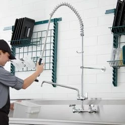 Regency Plumbing & Hardware Regency 1.15 GPM Wall Mount Pre-Rinse Faucet With 16" Add-On Faucet And 8" Centers