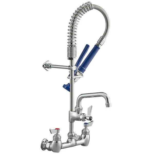 Waterloo 1.15 GPM Low Profile Wall-Mounted Pre-Rinse Faucet With 8" Centers And 6" Add-On Faucet 2 Waterloo 1.15 GPM Low Profile Wall-Mounted Pre-Rinse Faucet With 8" Centers And 6" Add-On Faucet - Image 2