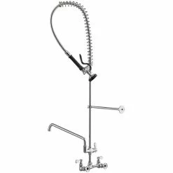 Regency Plumbing & Hardware Regency 1.15 GPM Wall Mount Pre-Rinse Faucet With 16" Add-On Faucet And 8" Centers -T&S Brass-shop 2206756