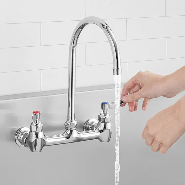 Waterloo Wall Mount Faucet With 8" Gooseneck Spout And 8" Centers 1 Waterloo Wall Mount Faucet With 8" Gooseneck Spout And 8" Centers