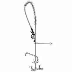Regency Plumbing & Hardware Regency 1.15 GPM Wall Mount Pre-Rinse Faucet With 12" Add-On Faucet, 8" Centers, And Install Kit -T&S Brass-shop 2213915