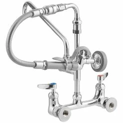 T&S Brass And Bronze Works T&S B-0184 Wall Mounted Pre-Rinse Faucet With Adjustable 8" Centers, 20" Hose, 12" Add-On Faucet, 90 Degree Swivel Adapter, And Vacuum Breaker 6 T&S Brass And Bronze Works T&S B-0184 Wall Mounted Pre-Rinse Faucet With Adjustable 8" Centers, 20" Hose, 12" Add-On Faucet, 90 Degree Swivel Adapter, And Vacuum Breaker -T&S Brass-shop 2215175