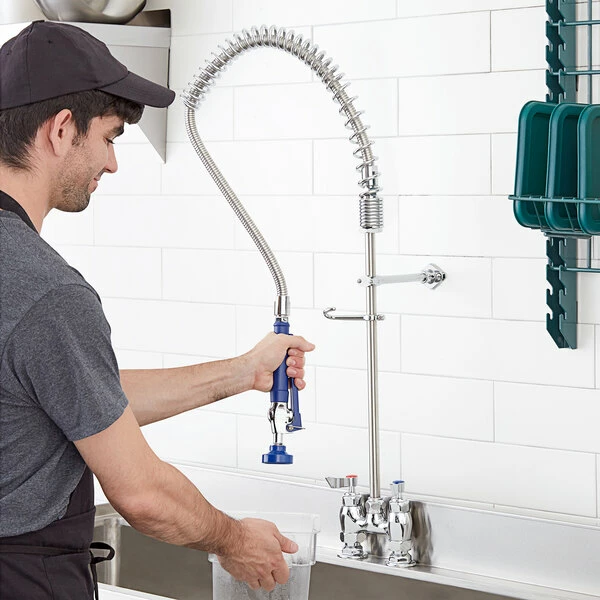 Waterloo 1.15 GPM Deck-Mounted Pre-Rinse Faucet With 4" Centers 1 Waterloo 1.15 GPM Deck-Mounted Pre-Rinse Faucet With 4" Centers