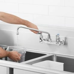 T&S Brass And Bronze Works T&S B-0231 Wall Mounted Pantry Faucet With 8" Adjustable Centers, 12" Swing Nozzle, And Eterna Cartridges