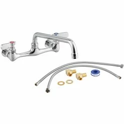 Regency Plumbing & Hardware Regency Wall Mount Faucet With 14" Swing Spout, 8" Centers, And Install Kit -T&S Brass-shop 2217168