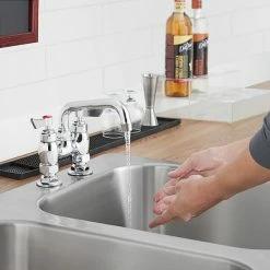 Waterloo Deck-Mounted Faucet With 4" Centers And 6" Swing Spout