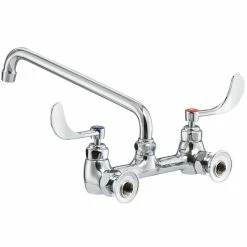Waterloo Wall-Mounted Faucet With 8" Centers, 12" Swing Spout, And Wrist Handles -T&S Brass-shop 2226681