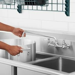 Regency Plumbing & Hardware Regency Wall Mount Faucet With 14" Swing Spout And 8" Centers