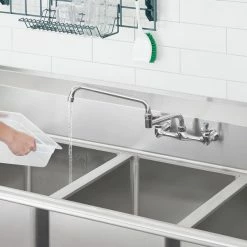 Regency Plumbing & Hardware Regency Wall Mount Faucet With 18" Double-Jointed Spout And 8" Centers