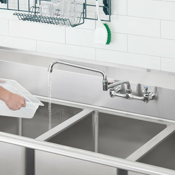 Regency Plumbing & Hardware Regency Wall Mount Faucet With 18" Double-Jointed Spout And 8" Centers 1 Regency Plumbing & Hardware Regency Wall Mount Faucet With 18" Double-Jointed Spout And 8" Centers