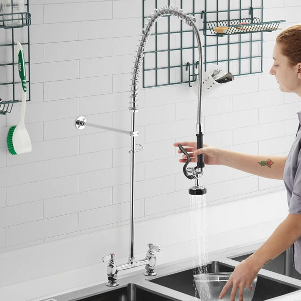 Regency Plumbing & Hardware Regency 1.15 GPM Deck Mount Pre-Rinse Faucet With 8" Centers 1 Regency Plumbing & Hardware Regency 1.15 GPM Deck Mount Pre-Rinse Faucet With 8" Centers