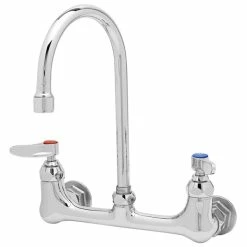 T&S Brass And Bronze Works T&S B-0331 Wall Mounted Pantry Faucet With 8" Adjustable Centers, 5 11/16" Swivel Gooseneck, And Eterna Cartridges