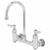 T&S Brass And Bronze Works T&S B-0331-BST Wall Mounted Faucet With 8" Adjustable Centers, 5 11/16" Swivel Gooseneck, Eterna Cartridges, And Built-In Stops