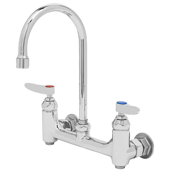 T&S Brass And Bronze Works T&S B-0331-BST Wall Mounted Faucet With 8" Adjustable Centers, 5 11/16" Swivel Gooseneck, Eterna Cartridges, And Built-In Stops 1 T&S Brass And Bronze Works T&S B-0331-BST Wall Mounted Faucet With 8" Adjustable Centers, 5 11/16" Swivel Gooseneck, Eterna Cartridges, And Built-In Stops