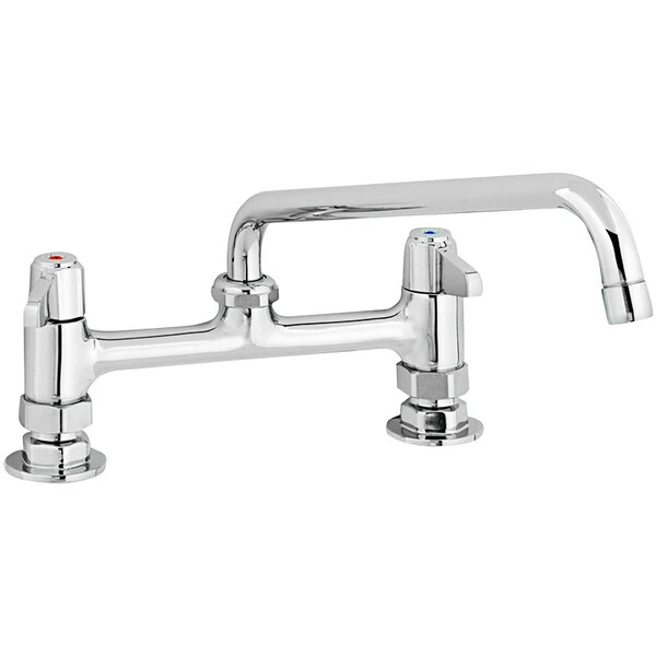 T&S Brass And Bronze Works Equip By T&S 5F-8DLX06 Deck Mount Swivel Base Mixing Faucet With 6 1/8" Swivel Nozzle And 8" Centers - ADA Compliant 1 T&S Brass And Bronze Works Equip By T&S 5F-8DLX06 Deck Mount Swivel Base Mixing Faucet With 6 1/8" Swivel Nozzle And 8" Centers - ADA Compliant