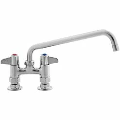 T&S Brass And Bronze Works Equip By T&S 5F-4DLX12 12 1/8" Deck Mounted Swivel Faucet With 4" Centers