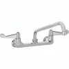 T&S Brass And Bronze Works Equip By T&S 5F-8WWB06 Wall Mounted Faucet With 8" Adjustable Centers, 6 1/8" Swing Spout, Laminar Flow Device, Cerama Cartridges, And Wrist Handles