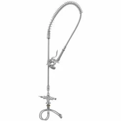 T&S Brass And Bronze Works T&S B-0113-CR-V-B Deck Mount Single Hole 1.15 GPM Pre-Rinse Faucet With 6" Wall Bracket, Vacuum Breaker, And Cerama Cartridges