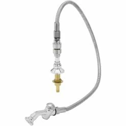 T&S Brass And Bronze Works T&S B-0101-B Deck Mounted Pre-Rinse Faucet With Single Inlet, Push-Button Rosespray Valve, 36" Hose, And Vacuum Breaker