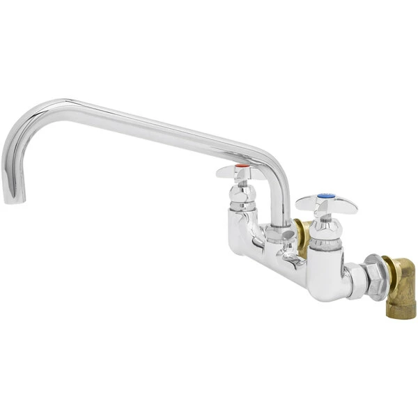 T&S Brass And Bronze Works T&S B-0290-BT Splash Mount Big Flo Kettle And Pot Sink Faucet With 8" Adjustable Centers, 12" Big Flo Swing Nozzle, And 00LL Street Elbows 1 T&S Brass And Bronze Works T&S B-0290-BT Splash Mount Big Flo Kettle And Pot Sink Faucet With 8" Adjustable Centers, 12" Big Flo Swing Nozzle, And 00LL Street Elbows