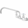 T&S Brass And Bronze Works T&S B-0290-CVH Wall Mount Big Flo Kettle And Pot Sink Mixing Faucet With 8" Adjustable Centers, 12" Big Flo Swing Nozzle, Check Valves, And 00LL Street Elbows