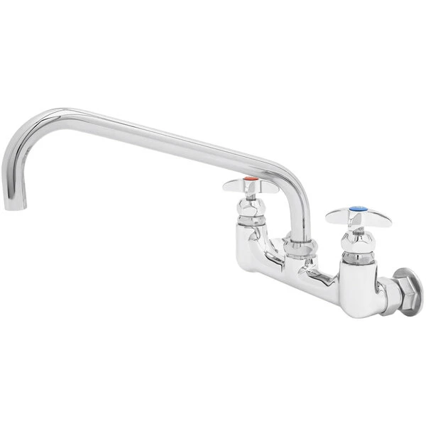 T&S Brass And Bronze Works T&S B-0290-CVH Wall Mount Big Flo Kettle And Pot Sink Mixing Faucet With 8" Adjustable Centers, 12" Big Flo Swing Nozzle, Check Valves, And 00LL Street Elbows 1 T&S Brass And Bronze Works T&S B-0290-CVH Wall Mount Big Flo Kettle And Pot Sink Mixing Faucet With 8" Adjustable Centers, 12" Big Flo Swing Nozzle, Check Valves, And 00LL Street Elbows
