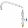 T&S Brass And Bronze Works T&S B-0296 Deck Mounted Single Hole Faucet With 12" Big-Flo Swing Nozzle, Plain End Outlet, And 4-Arm Handle