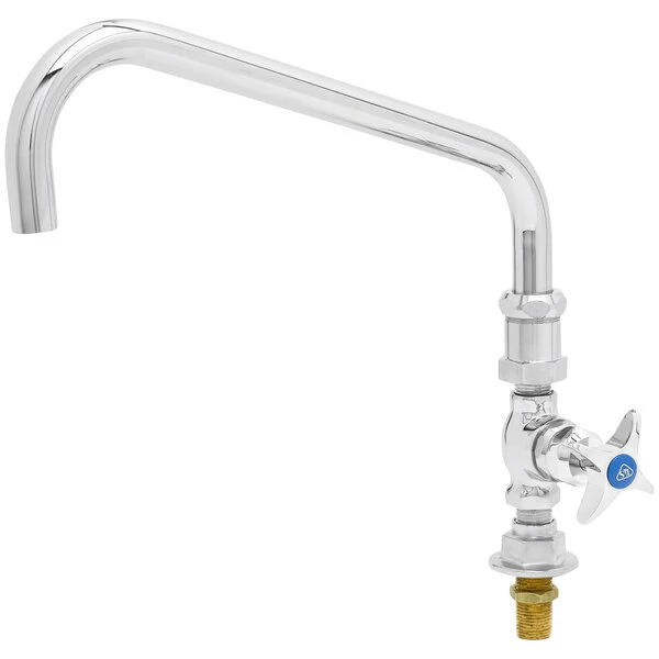 T&S Brass And Bronze Works T&S B-0296 Deck Mounted Single Hole Faucet With 12" Big-Flo Swing Nozzle, Plain End Outlet, And 4-Arm Handle 1 T&S Brass And Bronze Works T&S B-0296 Deck Mounted Single Hole Faucet With 12" Big-Flo Swing Nozzle, Plain End Outlet, And 4-Arm Handle