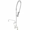 T&S Brass And Bronze Works T&S B-0123-12CRCCVB EasyInstall Deck Mounted 45 1/4" High Pre-Rinse Faucet With Adjustable 8" Centers, 44" Hose, 12" Add-On Faucet, And 6" Wall Bracket