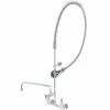 T&S Brass And Bronze Works T&S B-0133-01-CR-8C EasyInstall Wall Mounted 37 3/4" High Pre-Rinse Faucet With Adjustable 8" Centers, Ergonomic Low Flow Spray Valve, 56" Hose, 14" Add-On Faucet, And 9" Wall Bracket