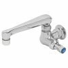 T&S Brass And Bronze Works T&S B-0216-177F Single Wall Mount Temperature Faucet With 6" Swing Cast Spout And Lever Handle