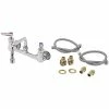 T&S Brass And Bronze Works T&S B-0231-CR-KIT Wall Mounted Pantry Faucet With 8" Adjustable Centers, 12" Swing Nozzle, Cerama Cartridges, And Flex Hose Installation Kit