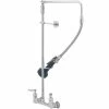 T&S Brass And Bronze Works T&S B-0131-CR-B08C Wall Mounted 29 1/2" High Pre-Rinse Faucet With Adjustable 8" Centers, Ergonomic Low Flow Spray Valve, Swivel Arm, 14" Hose, And 6" Wall Bracket