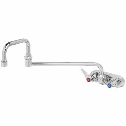 T&S Brass And Bronze Works T&S B-1136 Wall Mounted Workboard Faucet With 4" Centers - 18" Double Jointed Swing Nozzle