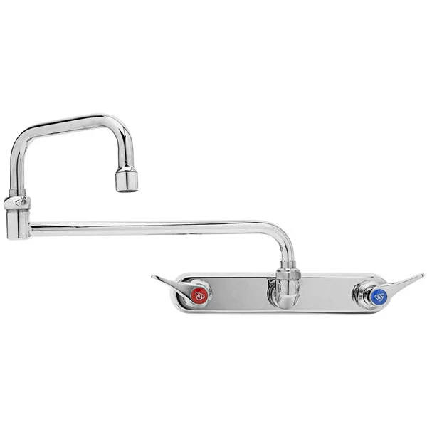 T&S Brass And Bronze Works T&S B-1137 Wall Mounted Workboard Faucet With 8" Centers - 18" Double Jointed Swing Nozzle 1 T&S Brass And Bronze Works T&S B-1137 Wall Mounted Workboard Faucet With 8" Centers - 18" Double Jointed Swing Nozzle