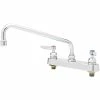 T&S Brass And Bronze Works T&S B-1123-CR Deck Mounted Workboard Faucet With 8" Centers, 12" Swing Spout, 2.2 GPM Aerator, Cerama Cartridges, And Lever Handles