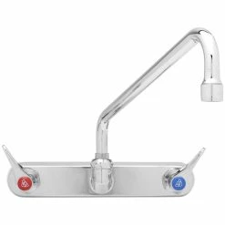 T&S Brass And Bronze Works T&S B-1128-CR Wall Mounted Workboard Faucet With 8" Centers, 12" Swing Spout, 2.2 GPM Aerator, Cerama Cartridges, And Lever Handles