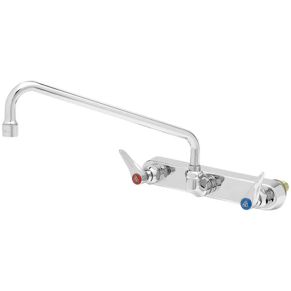 T&S Brass And Bronze Works T&S B-1128-XS Wall Mount Workboard Faucet With 8" Centers, 12" Swing Nozzle, Escutcheon, And Tailpieces 1 T&S Brass And Bronze Works T&S B-1128-XS Wall Mount Workboard Faucet With 8" Centers, 12" Swing Nozzle, Escutcheon, And Tailpieces
