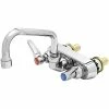 T&S Brass And Bronze Works T&S B-1115-XS Wall Mount Workboard Faucet With 4" Centers, 6" Swing Nozzle, Escutcheon, And Tailpieces