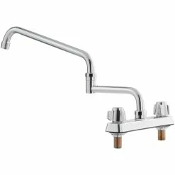 Regency Plumbing & Hardware Regency Deck Mount Faucet With 18" Double-Jointed Spout And 8" Centers -T&S Brass-shop 2267082