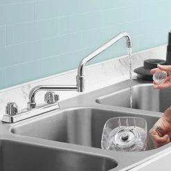 Regency Plumbing & Hardware Regency Deck Mount Faucet With 18" Double-Jointed Spout And 8" Centers