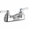 Elkay LK402L2 Deck Mount Chrome Faucet With 2" Lever Handles And 4" Centers