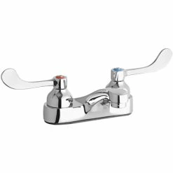 Elkay LK402T4 Deck Mount Chrome Faucet With 4" Wristblade Handles And 4" Centers