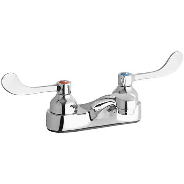 Elkay LK402T4 Deck Mount Chrome Faucet With 4" Wristblade Handles And 4" Centers 1 Elkay LK402T4 Deck Mount Chrome Faucet With 4" Wristblade Handles And 4" Centers