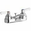 Elkay LK403L2 Deck Mount Chrome Faucet With Pop-Up Drain, 2" Lever Handles, And 4" Centers