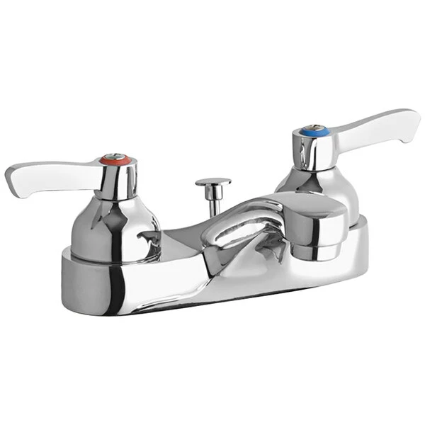 Elkay LK403L2 Deck Mount Chrome Faucet With Pop-Up Drain, 2" Lever Handles, And 4" Centers 1 Elkay LK403L2 Deck Mount Chrome Faucet With Pop-Up Drain, 2" Lever Handles, And 4" Centers