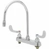 T&S Brass And Bronze Works T&S B-1120-135X-WH4 Deck Mounted Workboard Faucet With 8" Centers, 8 13/16" Gooseneck Spout, 2.2 GPM Aerator, Eterna Cartridges, And Wrist Handles