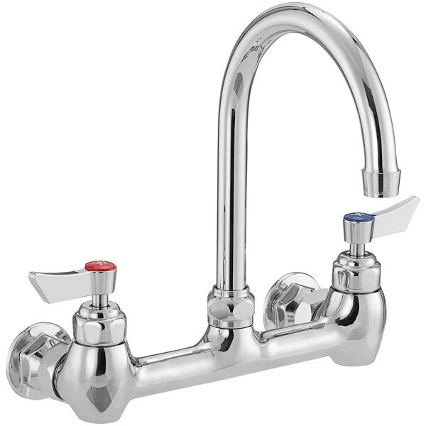 Waterloo Wall Mount Faucet With 6" Gooseneck Spout And 8" Centers 2 Waterloo Wall Mount Faucet With 6" Gooseneck Spout And 8" Centers - Image 2