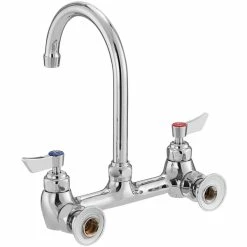 Waterloo Wall Mount Faucet With 6" Gooseneck Spout And 8" Centers 6 Waterloo Wall Mount Faucet With 6" Gooseneck Spout And 8" Centers -T&S Brass-shop 2293909