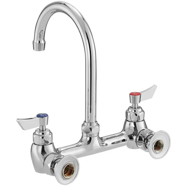 Waterloo Wall Mount Faucet With 6" Gooseneck Spout And 8" Centers 3 Waterloo Wall Mount Faucet With 6" Gooseneck Spout And 8" Centers - Image 3